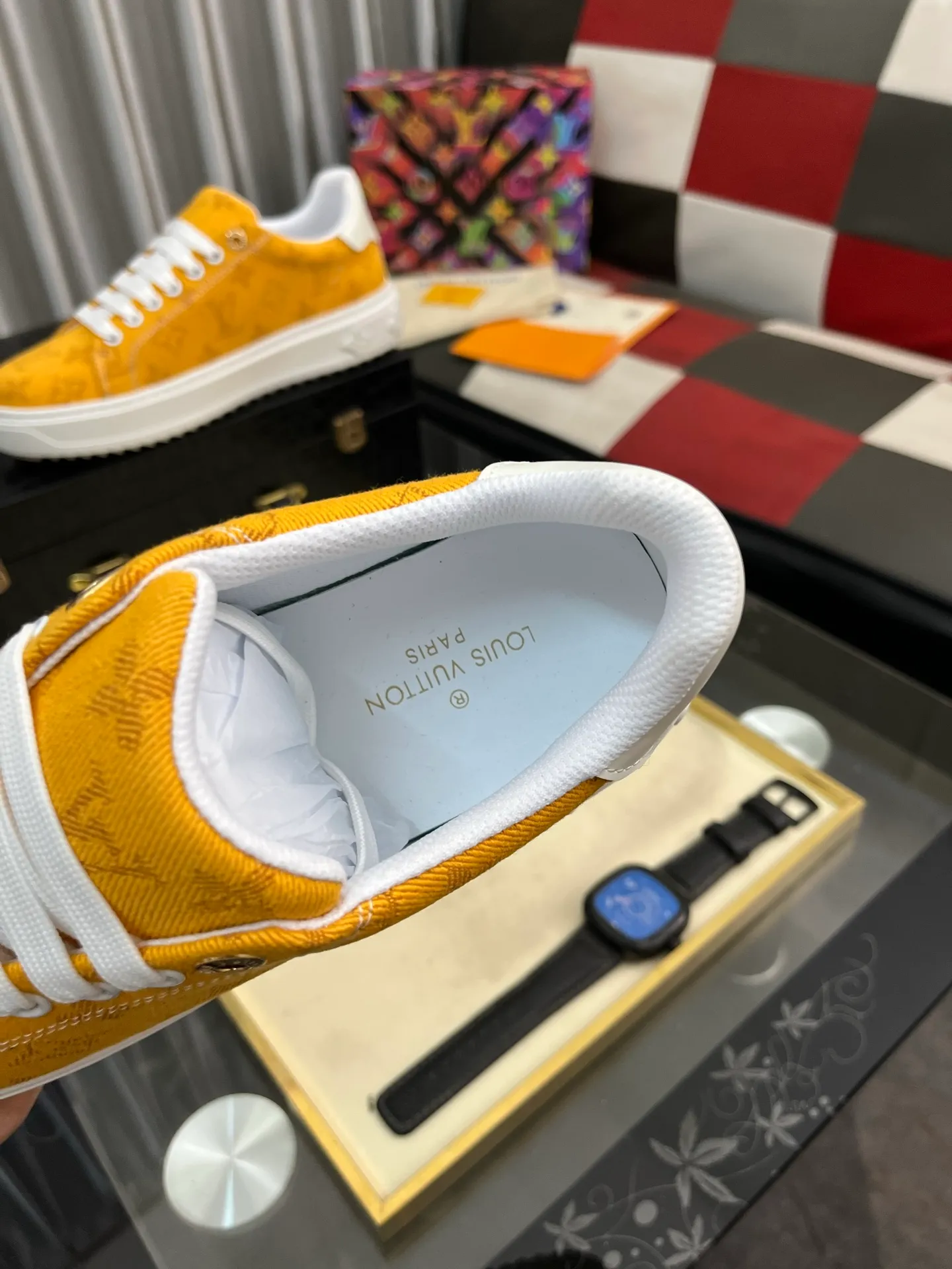 Men's shoes 💰540⌚️⌚️[Louis Vuitton LV] Dad shoes are popular casual sports shoes with outsole, breathable and comfortable, easy to walk, trendy men's versatile fly woven epoxy matching ➕leather lining➕Gucci's popular original outsole, sports and running style, super comfortable. Size 38-445️⃣Colors available